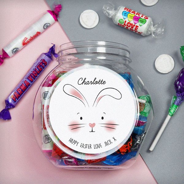 (image for) Personalised Bunny Features Sweets Jar - Click Image to Close