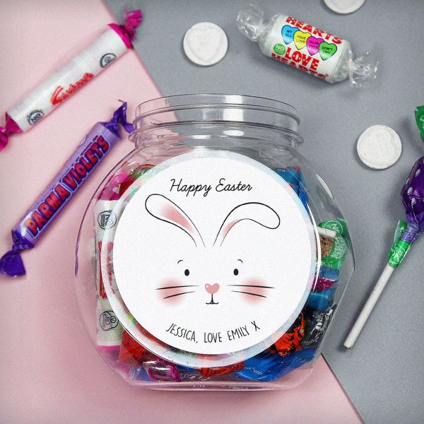 (image for) Personalised Bunny Features Sweets Jar - Click Image to Close