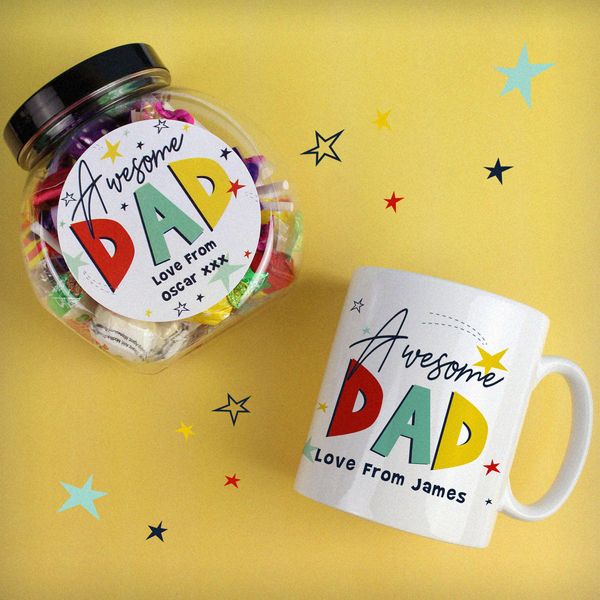 (image for) Personalised Awesome Dad Sweet Jar - Click Image to Close