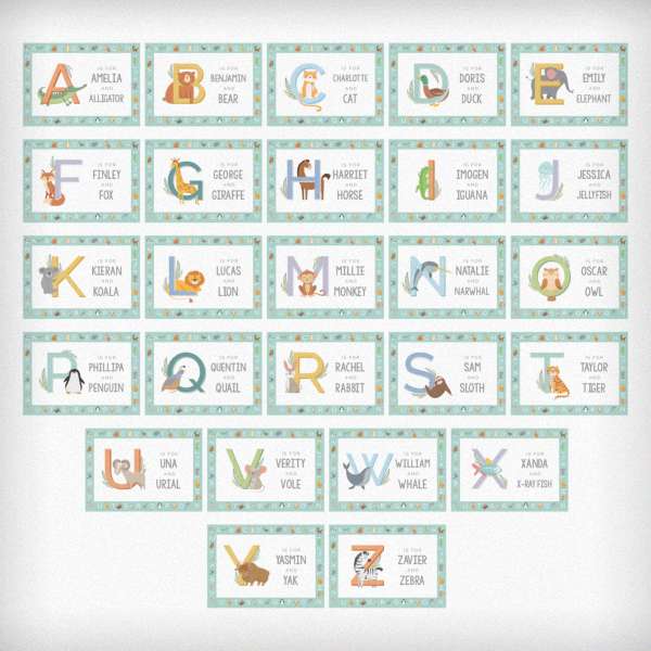 Modal Additional Images for Personalised Animal Alphabet Placemat