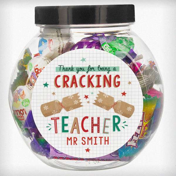 (image for) Personalised Cracking Teacher Sweet Jar - Click Image to Close