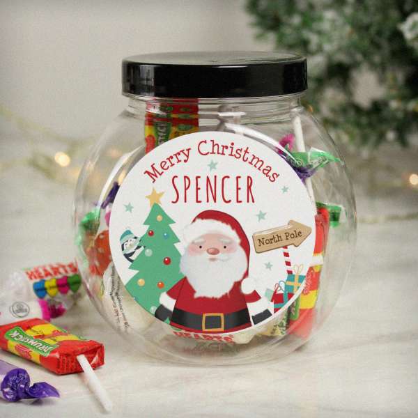 (image for) Personalised Santa Sweet Jar - Click Image to Close