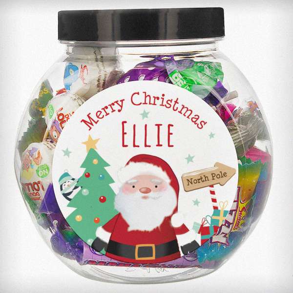 (image for) Personalised Santa Sweet Jar - Click Image to Close