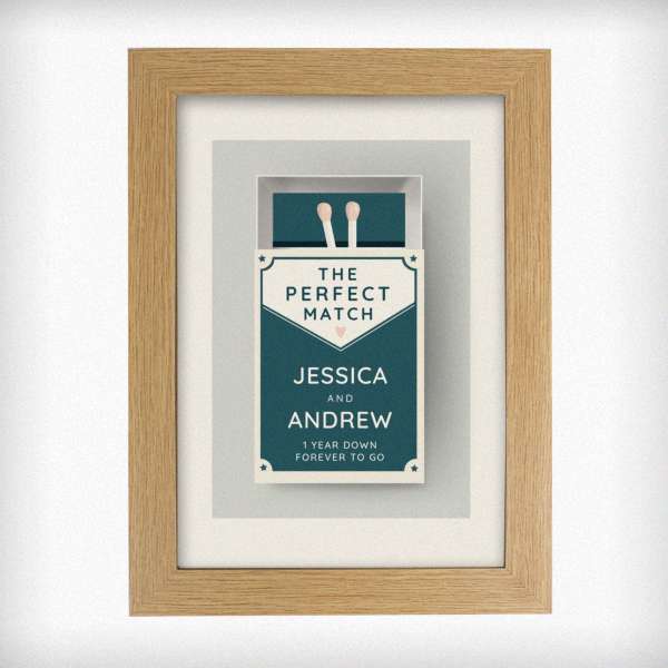 (image for) Personalised The Perfect Match A4 Oak Framed Print - Click Image to Close