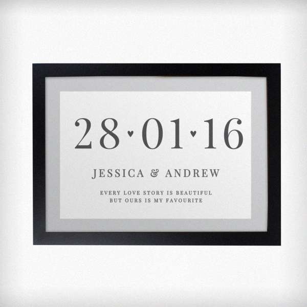 Modal Additional Images for Personalised Free Text Landscape A4 Black Framed Print