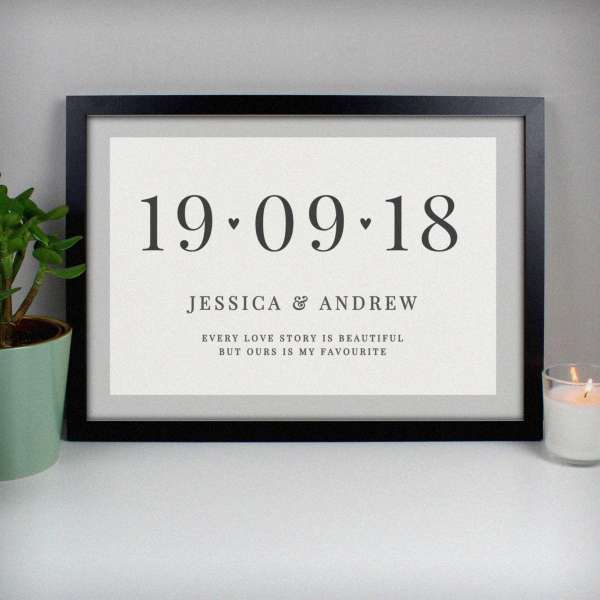 (image for) Personalised Free Text Landscape A3 Black Framed Print - Click Image to Close