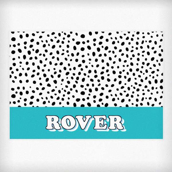 Modal Additional Images for Personalised Blue Spots Dog Pet Bowl Mat