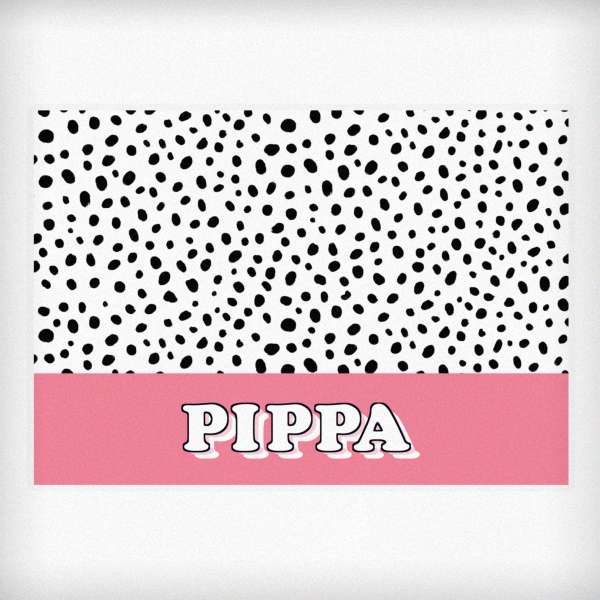 Modal Additional Images for Personalised Pink Spots Dog Pet Bowl Mat
