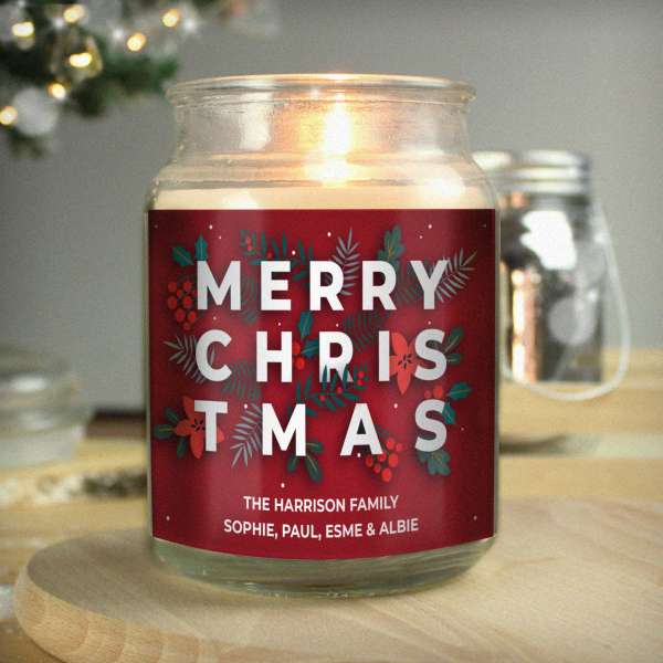 (image for) Personalised Christmas Large Scented Jar Candle - Click Image to Close