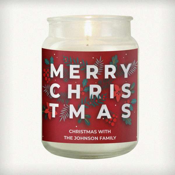 (image for) Personalised Christmas Large Scented Jar Candle - Click Image to Close