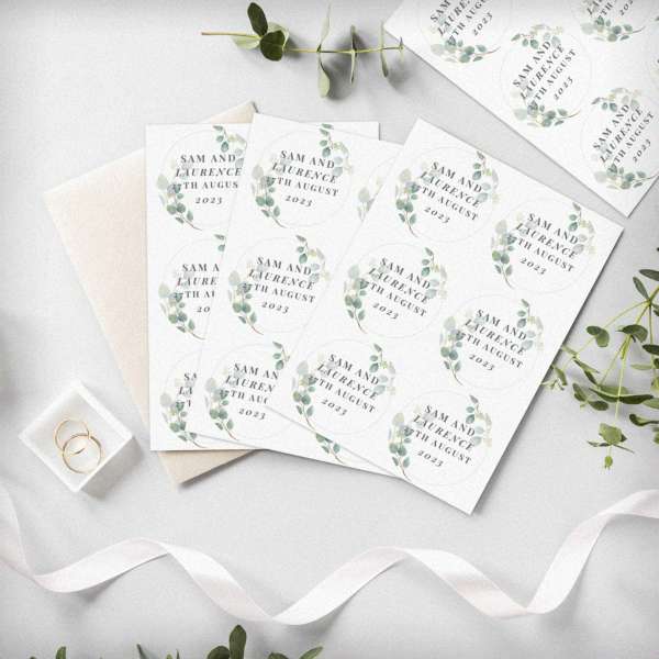 (image for) Personalised Botanical Free Text Sticker Set - Click Image to Close