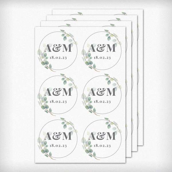 (image for) Personalised Botanical Initial Sticker Set - Click Image to Close