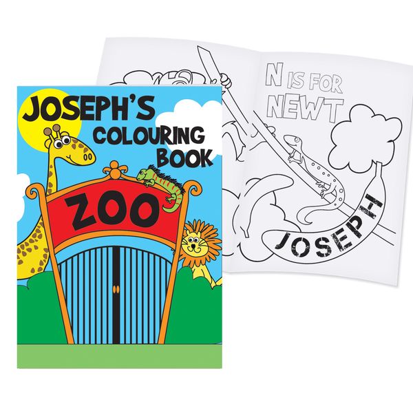 Modal Additional Images for Personalised Zoo Colouring Book