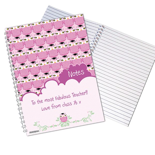 Modal Additional Images for Personalised Miss Owl A5 Notebook