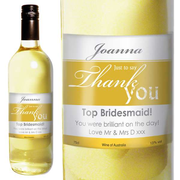 (image for) Personalised White Wine Thank You Label with Gift Box - Click Image to Close