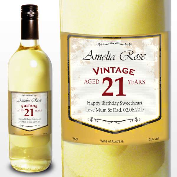 (image for) Personalised White Wine Vintage Age Label - Click Image to Close
