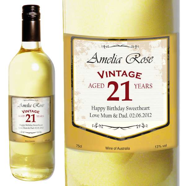 (image for) Personalised White Wine Vintage Age Label - Click Image to Close