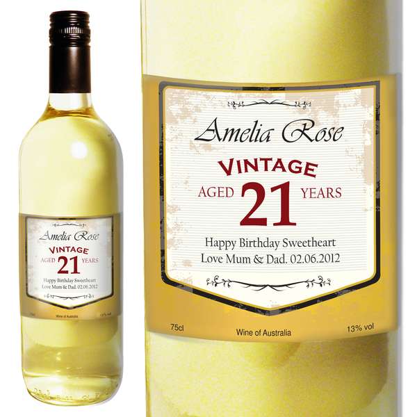 Modal Additional Images for Personalised White Wine Vintage Age Label