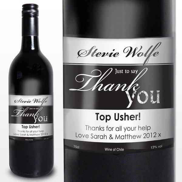 (image for) Personalised Red Wine Thank You Label - Click Image to Close