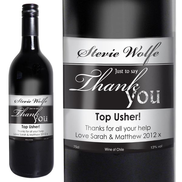 (image for) Personalised Red Wine Thank You Label with Gift Box - Click Image to Close