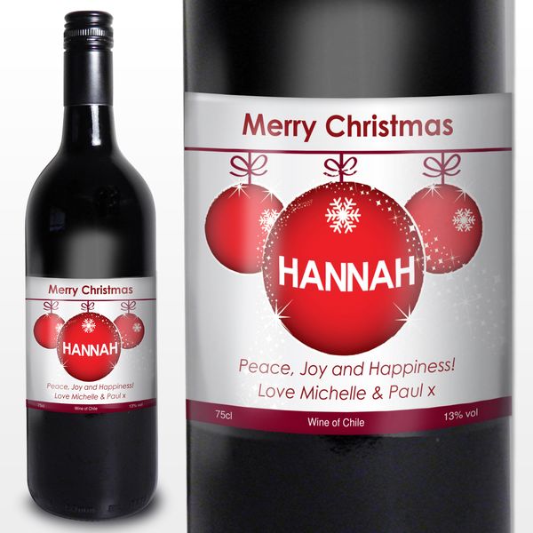 (image for) Personalised Red Wine Bauble Label