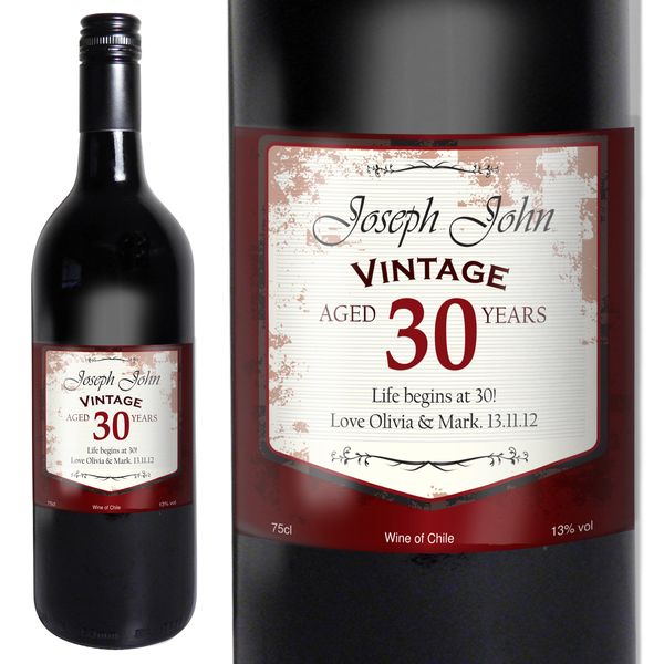 Modal Additional Images for Personalised Red Wine Vintage Age Label