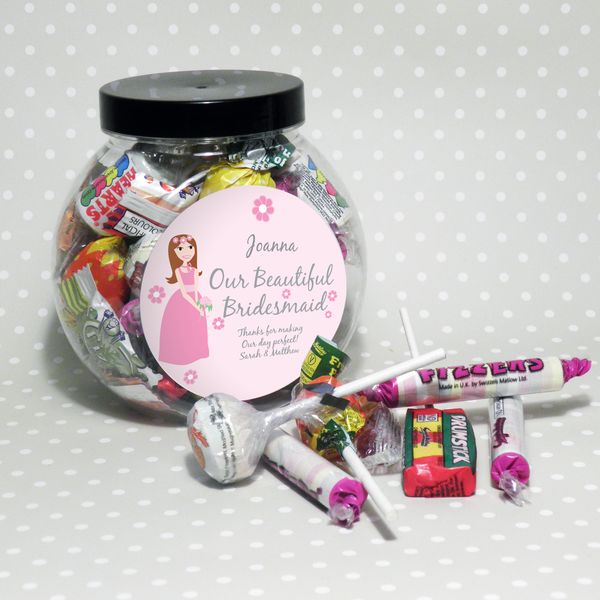 (image for) Personalised Fabulous Bridesmaid Sweet Jar - Click Image to Close