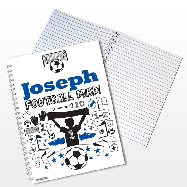 Modal Additional Images for Personalised Football A5 Notebook