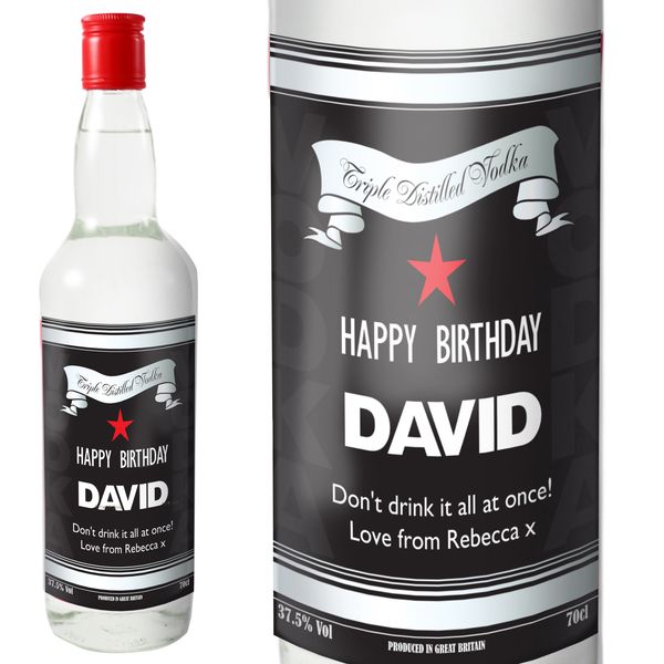 (image for) Personalised Classic Black & Silver Vodka with Gift Box - Click Image to Close