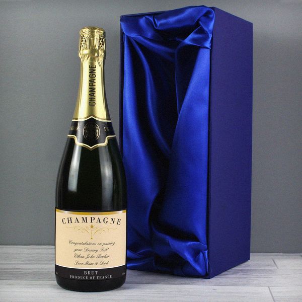 Modal Additional Images for Personalised Any Message Classic Label Champagne Bottle with Box