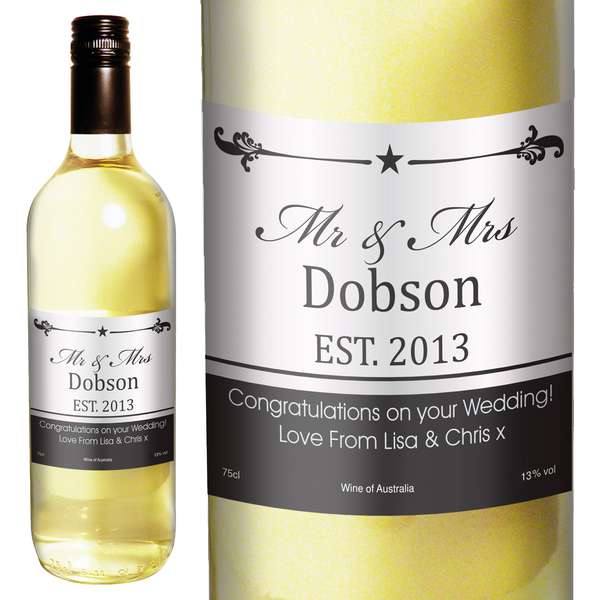 (image for) Personalised Mr & Mrs White Wine - Click Image to Close