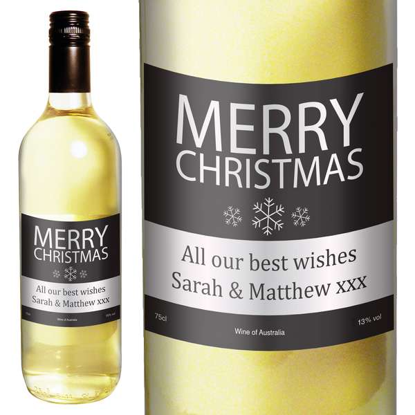 (image for) Personalised Merry Christmas White Wine