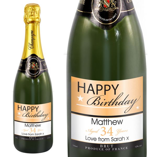 Modal Additional Images for Personalised Happy Birthday Champagne