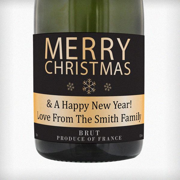 (image for) Personalised Merry Christmas Champagne - Click Image to Close