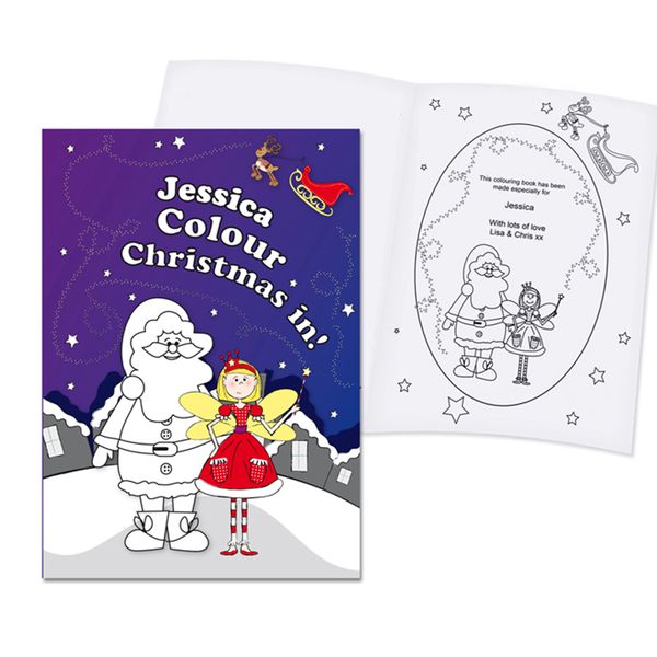 Modal Additional Images for Personalised 'It's Christmas' Fairy Colouring Book