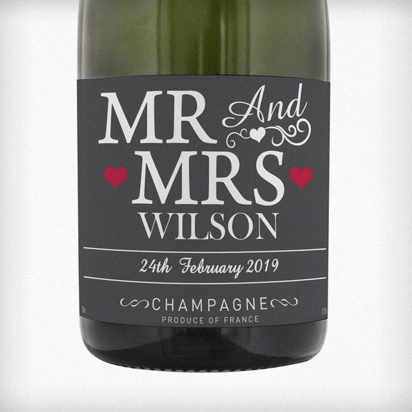 (image for) Personalised Mr & Mrs Champagne - Click Image to Close