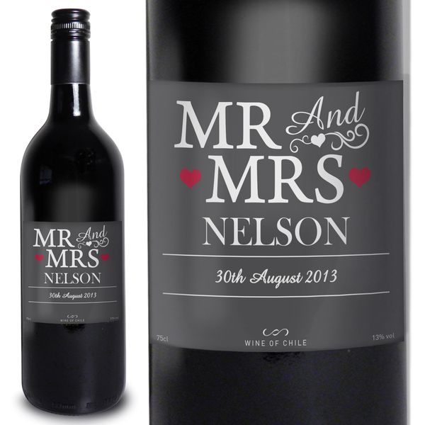 (image for) Personalised Mr & Mrs Red Wine