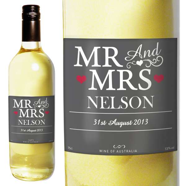 (image for) Personalised Mr & Mrs White Wine