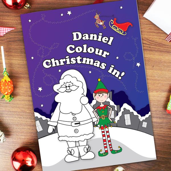 Modal Additional Images for Personalised 'It's Christmas' Elf Colouring Book