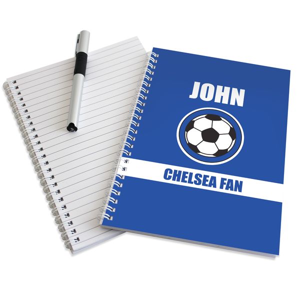 Modal Additional Images for Personalised Dark Blue Football Fan A5 Notebook