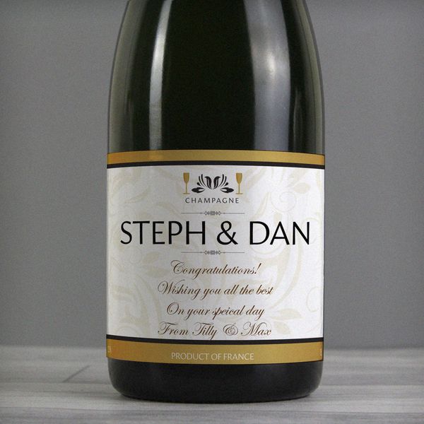 (image for) Personalised Damask Champagne - Click Image to Close