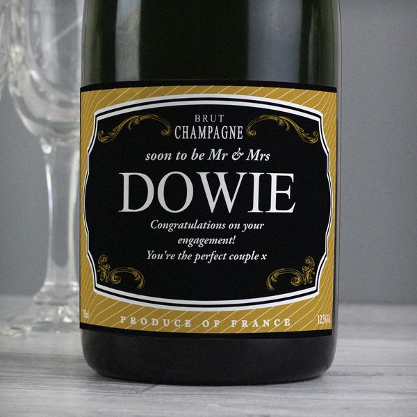 (image for) Personalised Gold & Black Champagne - Click Image to Close