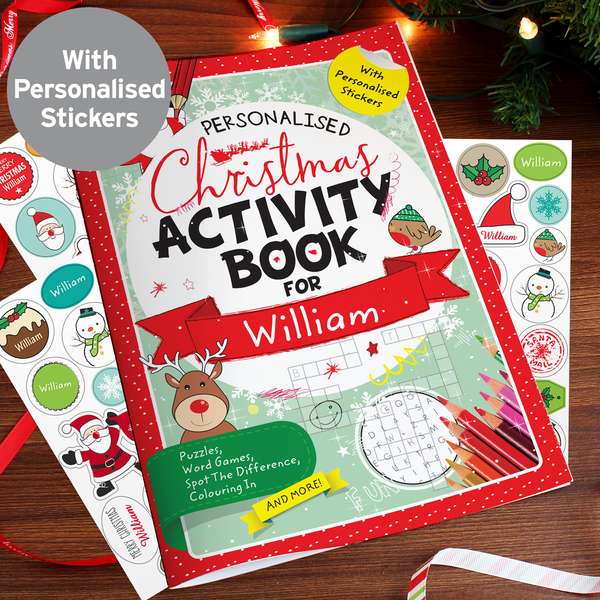 (image for) Personalised Christmas Activity Book with Stickers - Click Image to Close