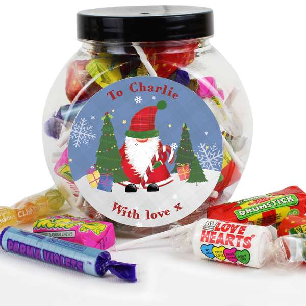 Modal Additional Images for Personalised Tartan Santa Sweet Jar
