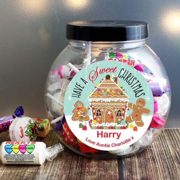 (image for) Personalised Gingerbread House Sweet Jar - Click Image to Close