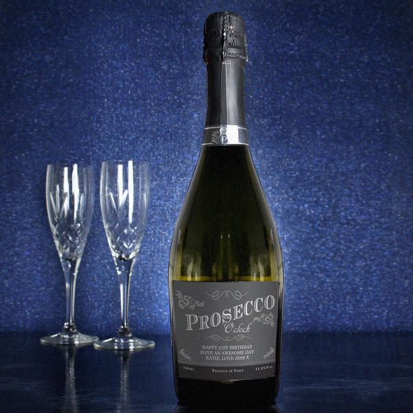 (image for) Personalised 'Prosecco O'Clock' Bottle of Prosecco - Click Image to Close