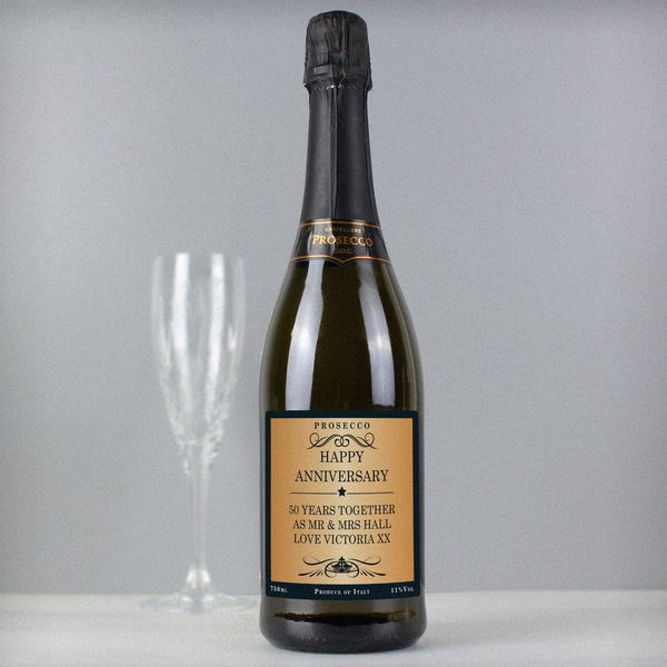 (image for) Personalised Any Message Bottle of Prosecco - Click Image to Close