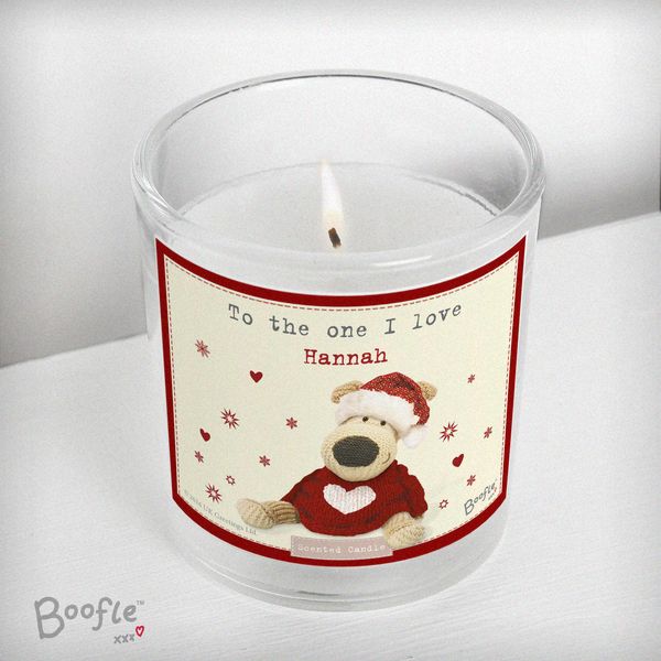 (image for) Personalised Boofle Christmas Love Scented Jar Candle - Click Image to Close