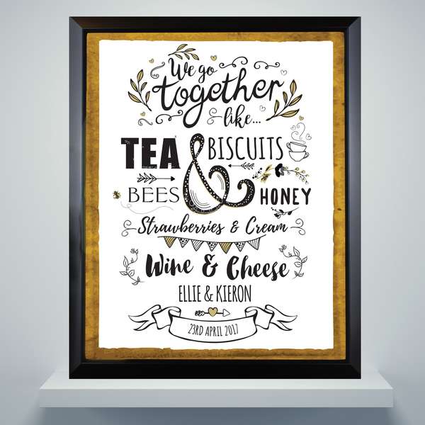 (image for) Personalised We Go Together Like... Black Poster Frame - Click Image to Close