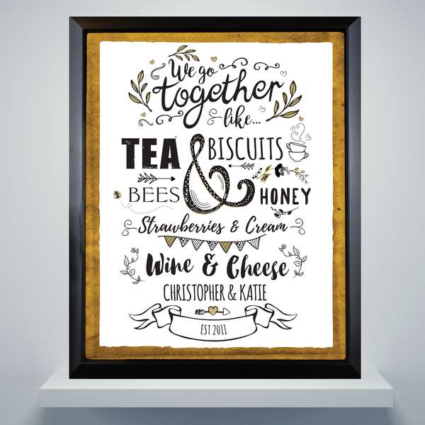 (image for) Personalised We Go Together Like... Black Poster Frame - Click Image to Close